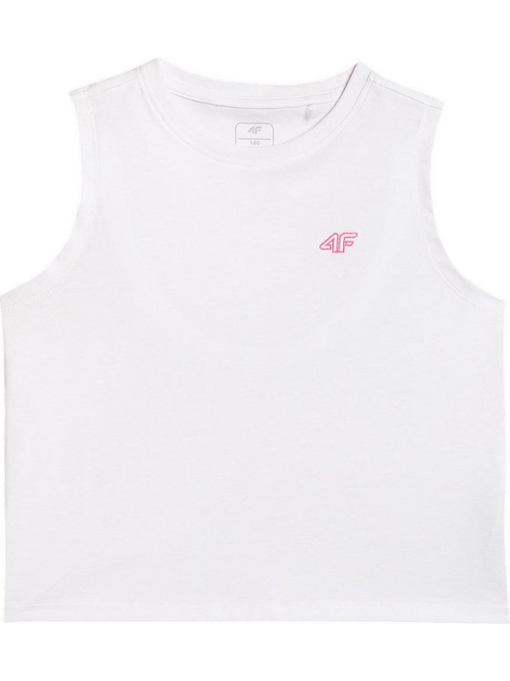 4F Παιδικό Crop Top Αμάνικο Λευκό 4FJWSS26TSLEF266-10S