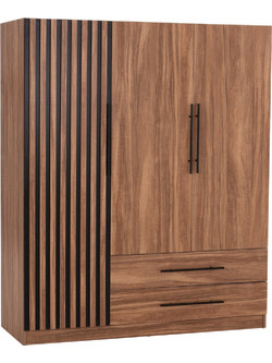 B2BMarkt Τρίφυλλη Ντουλάπα Ρούχων Harry Καφέ 150x55x180cm 0513779