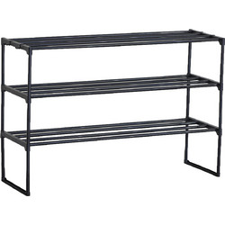ArteLibre Παπουτσοθήκη Μεταλλική Strado Μαύρη M92xΠ29xΥ62cm 15340108