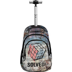 Graffiti Solved Rubik's Σχολική Τσάντα Τρόλεϊ Δημοτικού Γκρι 266251