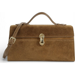 Passaggio Leather Γυναικεία Τσάντα Χειρός Σουέτ Καφέ 5137-KR-5