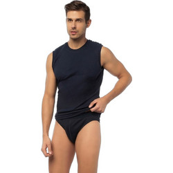 Minerva Comfort Αμάνικα Ανδρικά Φανελάκια Βαμβακερά Σετ 2Pack Navy Μπλε 90-11032-155