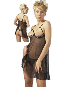 Cottelli Sexy Babydoll See Through με Δαντέλα Μαύρο 27400601230