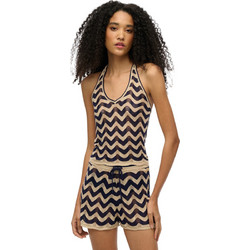 Superdry Γυναικείο Καλοκαιρινό Crop Top Πλεκτό Μπεζ W6012004A-F4Y