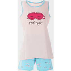 Gsecret Good Night Σετ Γυναικείες Πιτζάμες Καλοκαιρινές Σομόν Γαλάζιες 5636-37984