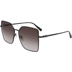 Longchamp LO173S 001 Γυναικεία Γυαλιά Ηλίου Τετράγωνα Μεταλλικά Μαύρα με Καφέ Φακό