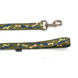 Glee Bones & Paws Λουρί Σκύλου 1.22m x 25mm Χακί