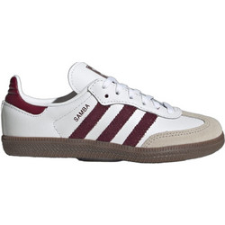 Adidas Samba Παιδικά Sneakers Λευκά Μπορντό KZ8682