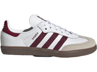 Adidas Samba Παιδικά Sneakers Λευκά Μπορντό KZ8682