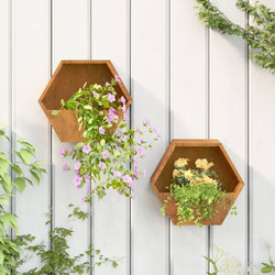 vidaXL Σετ Κρεμαστές Γλάστρες Ατσάλινες 30x10x25cm 2τμχ 823684