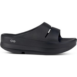Oofos Oomega Ooahh Γυναικείες Παντόφλες Καλοκαιρινές Flatforms Ανατομικές Αντιολισθητικές Μαύρες 1110