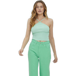 Vero Moda Γυναικείο Καλοκαιρινό Crop Top Ριπ Τιρκουάζ 10265125