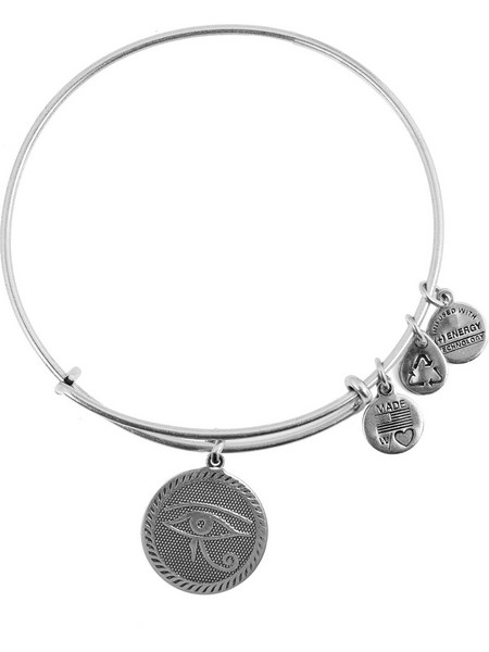 Alex and Ani Γυναικείο Βραχιόλι Βέργα με Ματάκι Ασημί A14EB75RS