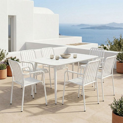 Pakoworld Heven Vista Σετ Τραπεζαρία Κήπου Αλουμίνιο 7τμχ Λευκό HEVEN-VISTA