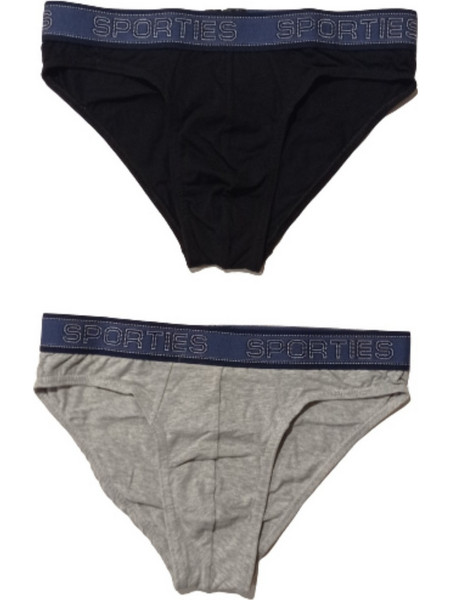 Minerva Ανδρικά Σλιπ Βαμβακερά Μαύρα 2Pack 29326
