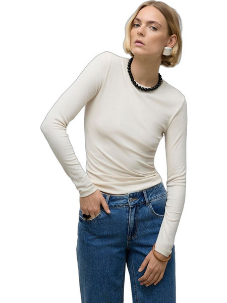 Vero Moda Γυναικείο Χειμερινό Top Ριπ Εκρού 10300893