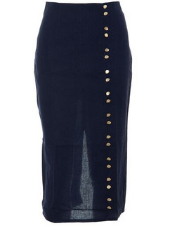 Mind Matter Μίντι Φούστα Υφασμάτινη Pencil Navy Μπλε MML26-01-02-015