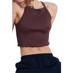 Roxy As I Am Γυναικείο Καλοκαιρινό Crop Top Ριπ Σοκολατί ERJKT04278