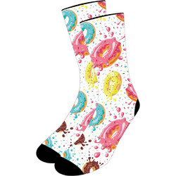 NODO Donut Dreams Ανδρικές Κάλτσες Ψηλές με Σχέδια Λευκές PR10022