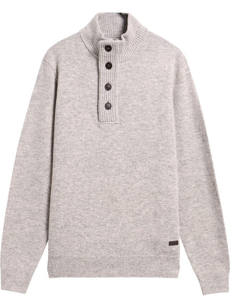 Barbour Ανδρικό Πουλόβερ με Κουμπιά Μπεζ MKN0585-GY31