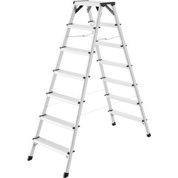 Hailo StandardLine Διπλή Σκάλα Αλουμινίου Με 2x7 Σκαλοπάτια 8657007
