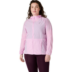 ASICS Road Packable Αθλητικό Γυναικείο Μπουφάν Softshell Μακρύ Αντιανεμικό Ροζ 2012D076-700