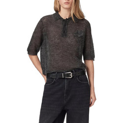 AllSaints Γυναικεία Πλεκτή Μπλούζα με Γιακά Ανθρακί W003KE