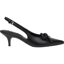 Nine West LYRICALP3 Γόβες Slingback Δερμάτινες με Τακούνι Στιλέτο Μαύρες 01-01