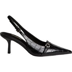 Corina Γόβες Slingback Δερμάτινες με Τακούνι Στιλέτο Μαύρες M6710