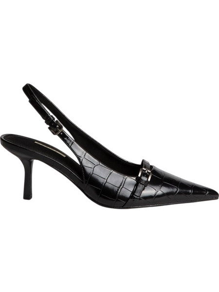 Corina Γόβες Slingback Δερμάτινες με Τακούνι Στιλέτο Μαύρες M6710