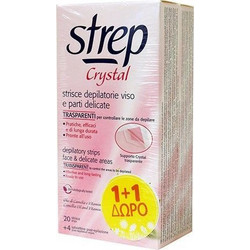 Strep Crystal Ταινίες Αποτρίχωσης για Πρόσωπο για Ευαίσθητες Επιδερμίδες 2x20τμχ