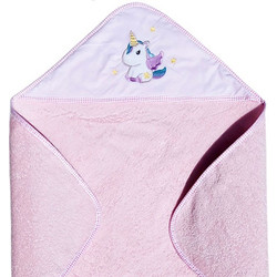 Morven Unicorn Βρεφικό Μπουρνούζι Κάπα Ροζ 75x75cm