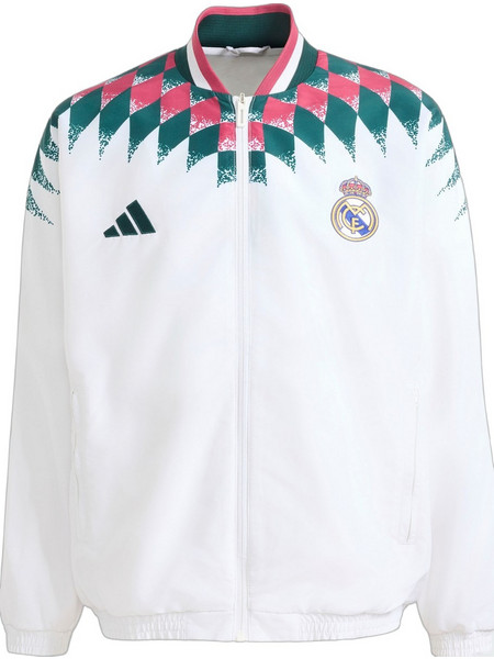 Adidas Real Madrid Παιδική Ζακέτα με Φερμουάρ Λευκό Πράσινο KG2958