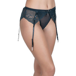 Cottonhill Julia Ζαρτιέρες με Δαντέλα See Through Κυπαρισσί CH4034