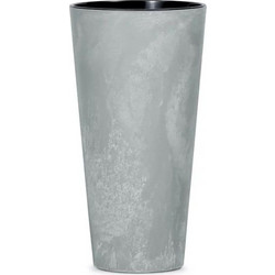 Iliadis Tubus Slim Γλάστρα Στρογγυλή Πλαστική Γκρι 29.5x49cm 896687