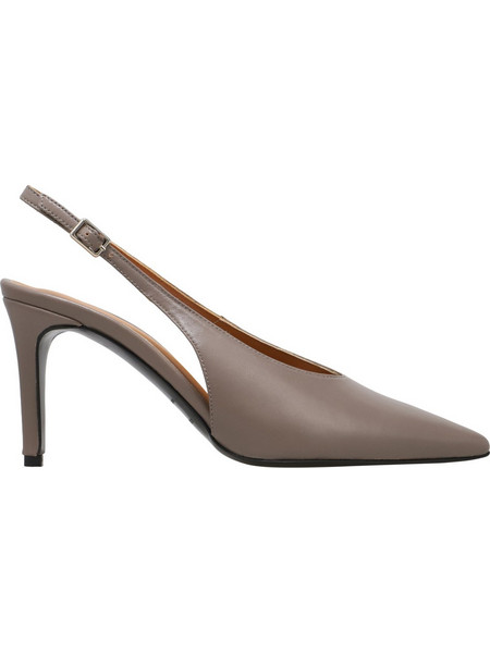 KALOGIROU Syntney Γόβες Slingback Δερμάτινες με Τακούνι Στιλέτο Καφέ