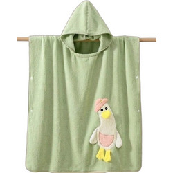 Γαρύφαλλο Duck Face Παιδικό Πόντσο Θαλάσσης Microfiber Πράσινο 60x90cm
