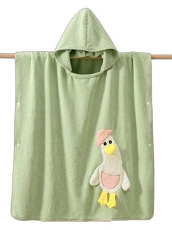 Γαρύφαλλο Duck Face Παιδικό Πόντσο Θαλάσσης Microfiber Πράσινο 60x90cm