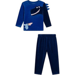 Dpam Pizza Amis Παιδική Πιτζάμα Βελουτέ Χειμωνιάτικη Royal Blue Navy Μπλε XEGOPYJDINO