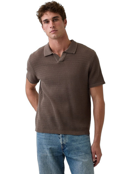 Gap Ανδρική Μπλούζα Polo Κοντομάνικη Καφέ 889775000
