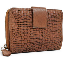 Passaggio Leather Μεγάλο Γυναικείο Πορτοφόλι με Clip & Φερμουάρ Καφέ 9326-PG-01
