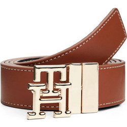 Tommy Hilfiger Γυναικεία Ζώνη Λεπτή από Δερματίνη Μαύρη Καφέ AW0AW18256-0GJ