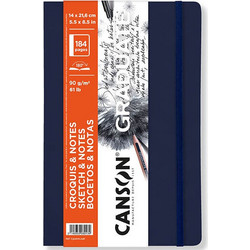 Canson Graduate Sketch & Notes Dark Blue Soft Cover Sketchbook 14x21cm 90gr/m² 92 Φύλλα