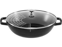 Staub Wok Μαντεμένιο Αντικολλητικό Κεραμική Επίστρωση με Καπάκι 30cm 1004706