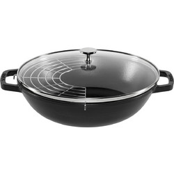 Staub Wok Μαντεμένιο Αντικολλητικό Κεραμική Επίστρωση με Καπάκι 30cm 1004706