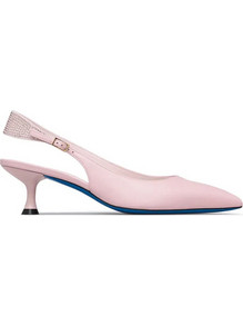 Loriblu Γόβες Slingback Δερμάτινες με Λεπτό Χαμηλό Τακούνι Ροζ 5EWSSR15R1502