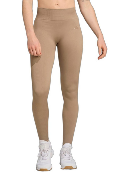 Adidas Workout Essentials Γυναικείο Κολάν Μακρύ Ψηλόμεσο Μπεζ JX3919