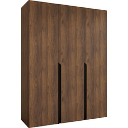 PoliHome Τρίφυλλη Ντουλάπα Ρούχων Mila I Καφέ 150x52x202cm 163196669