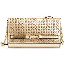 Michael Kors Γυναικείο Τσαντάκι Χιαστί Δερμάτινο Χρυσό με Αλυσίδα 35S6G2ZC7KPAL