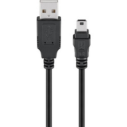 Goobay 93229 Καλώδιο USB-A Male 2.0 to USB-B Mini Male 0.3m Black